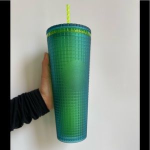Starbucks Green jelly Mountain Dew soft touch grid Tumbler